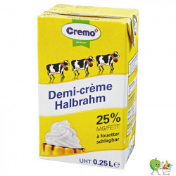 Cremo - Demi-crème UHT 25%...